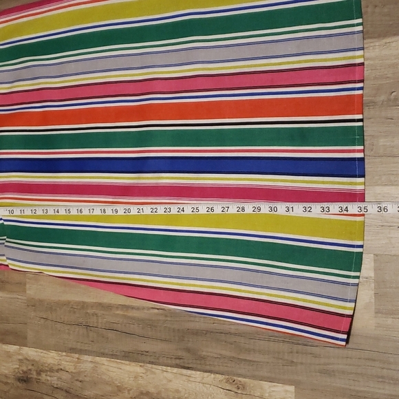 MSK LINEN BLEND MULTI COLOR STRIPED SLEEVELESS SHIFT DRESS SZ SMALL - Picture 6 of 10